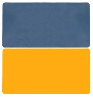 Oversized double-sided PU mouse desk pad in large size with blue yellow colour option