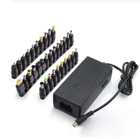 96W universal adjustable power adapter with voltage selector and 34 connector tips
