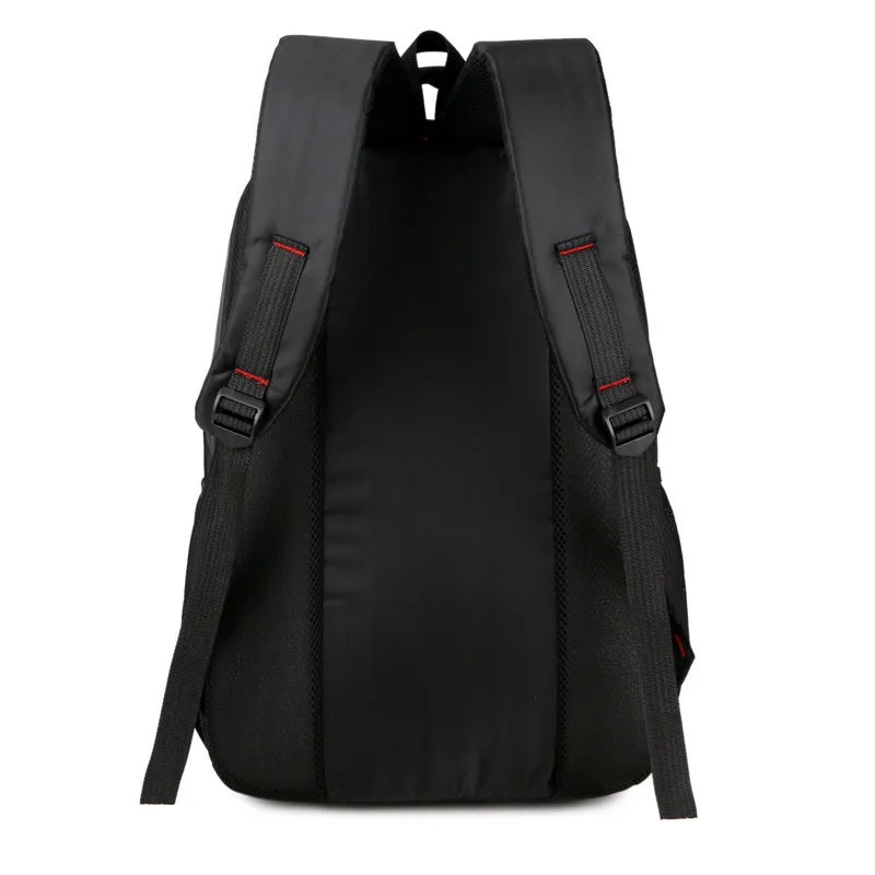 Oxford cloth laptop backpack 15 inch black with anti-theft shock-resistant features and multiple internal pockets