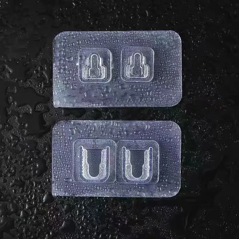 Strong adhesive snap button plastic hook with no-trace double-sided patch for hanging