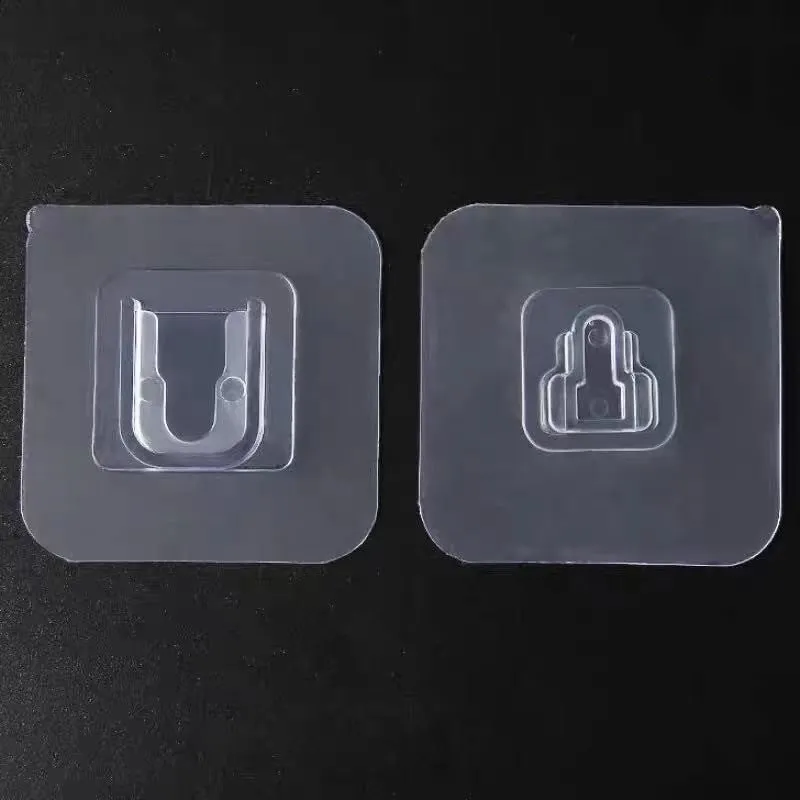 Strong adhesive snap button plastic hook with no-trace double-sided patch for hanging