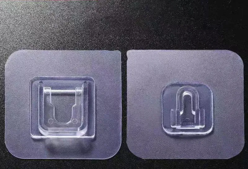 Strong adhesive snap button plastic hook with no-trace double-sided patch for hanging