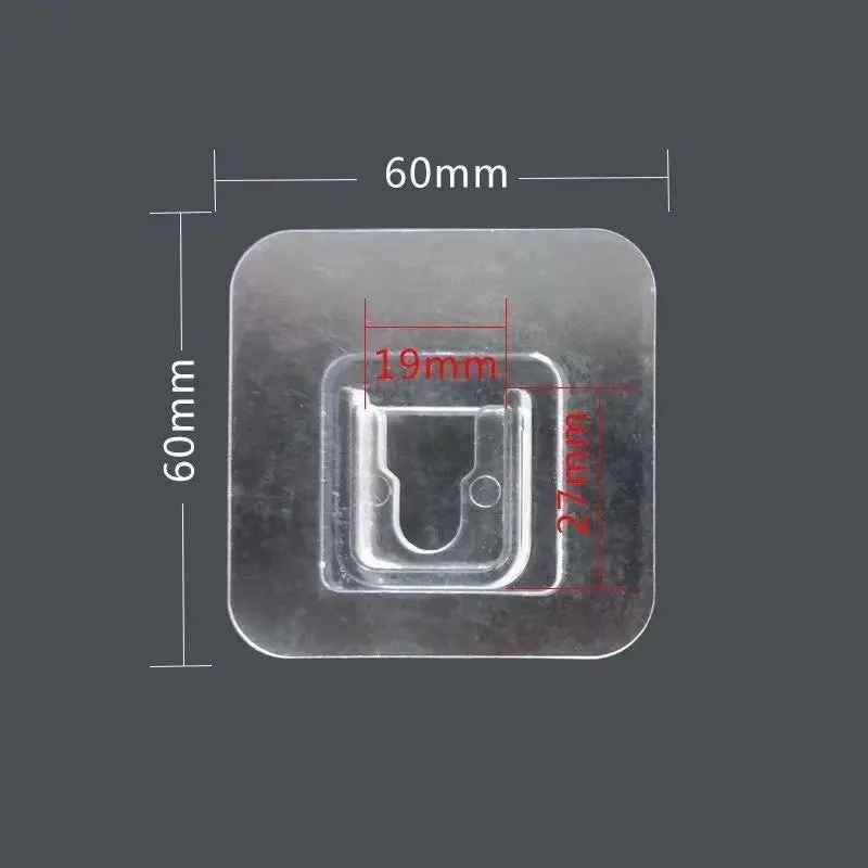 Strong adhesive snap button plastic hook with no-trace double-sided patch for hanging