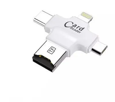 Four-in-one Cross Card Reader with USB 2.0 interface in White colour option