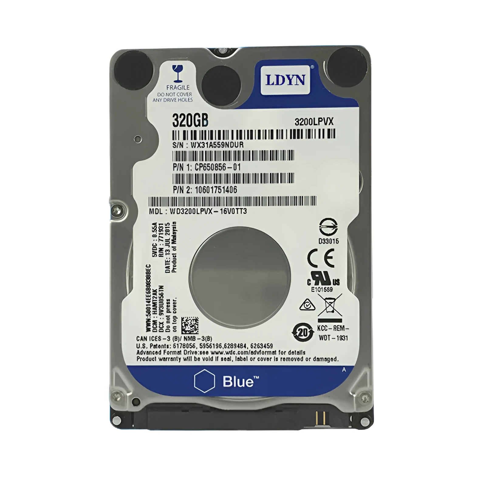 2.5 inch laptop mechanical hard drive with SATA interface and 5400 rpm speed