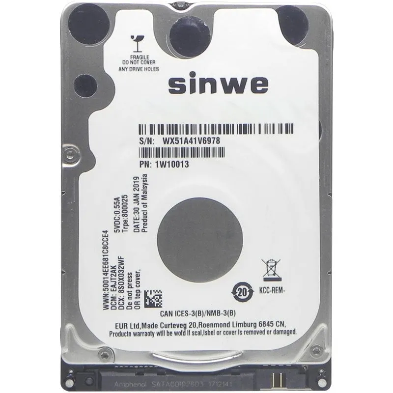 2.5 inch laptop mechanical hard drive with SATA interface and 5400 rpm speed