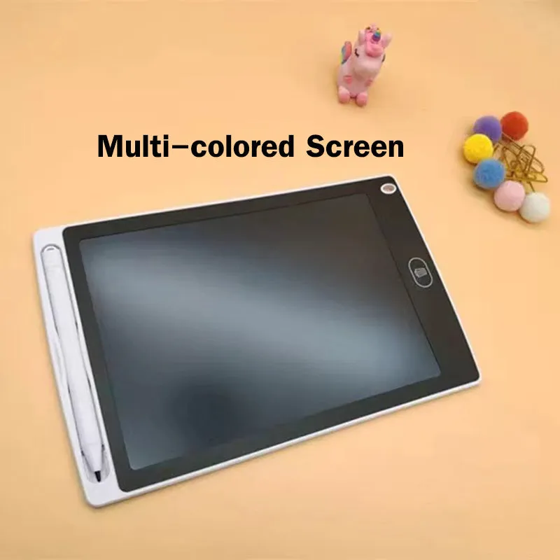 8.5 inch LCD electronic drawing board writing tablet in blue with pen, one-button lock and clear screen functions