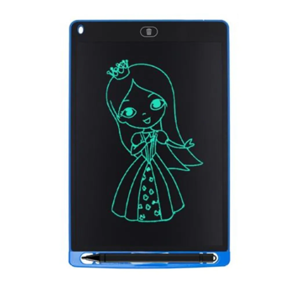 8.5 inch LCD electronic drawing board writing tablet in blue with pen, one-button lock and clear screen functions