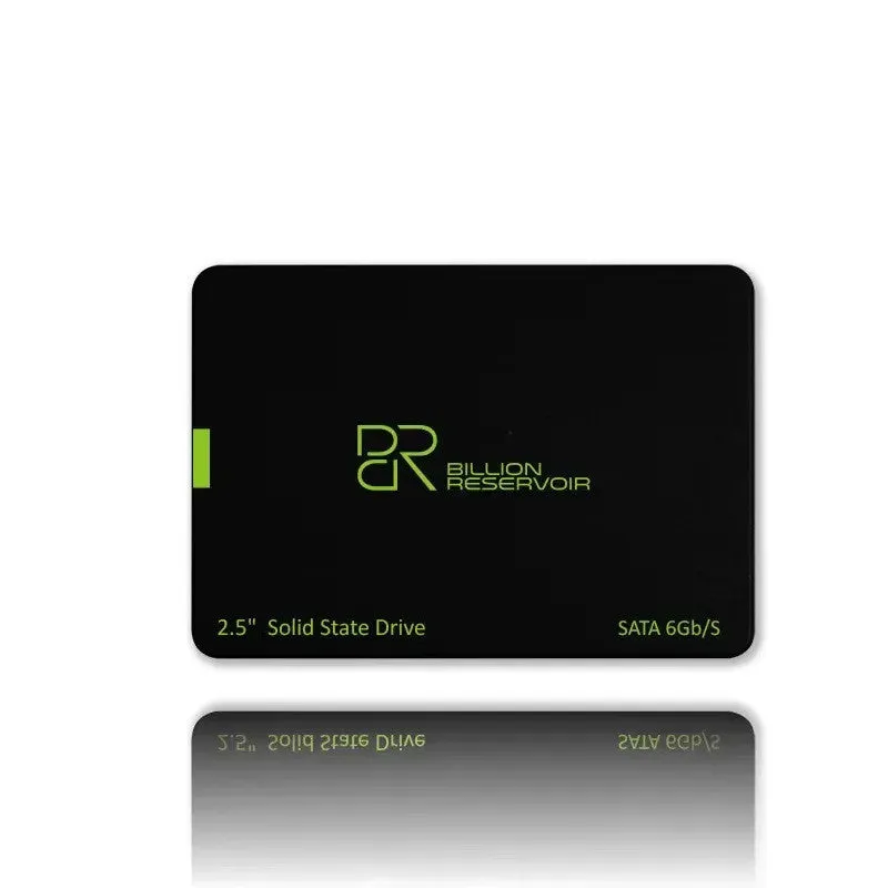 Black 2.5-inch SATA solid state drive showing capacity options from 128GB to 2TB