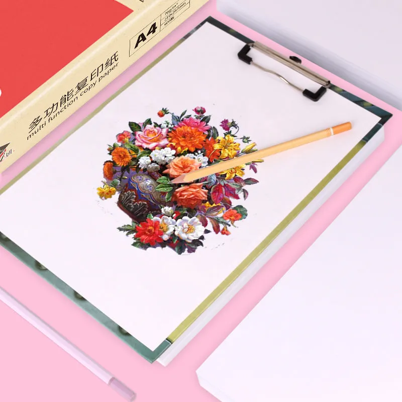 A4 70g plain white copy paper in a bagged pack of 500 sheets