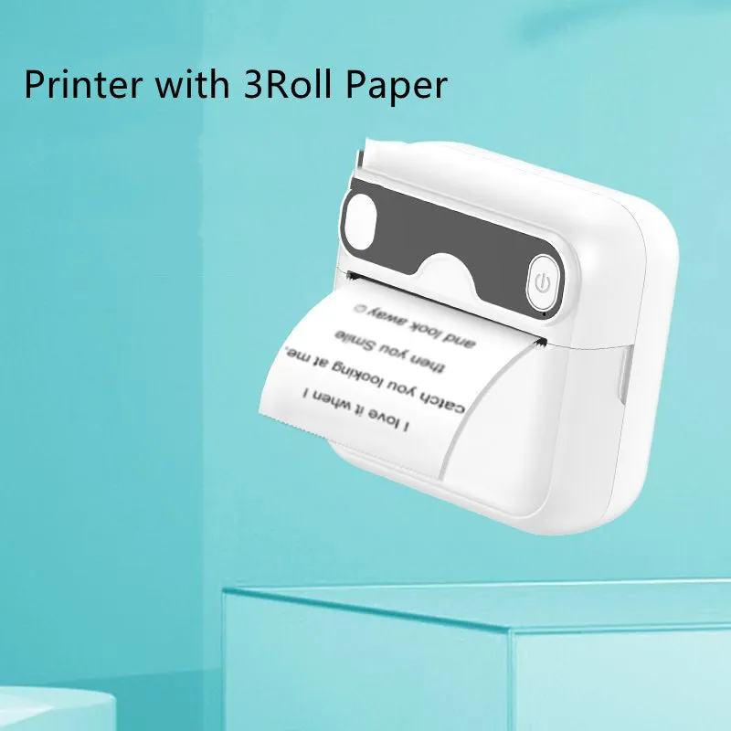 Portable Bluetooth thermal printer pocket size 85x54x44 mm with thermal paper rolls