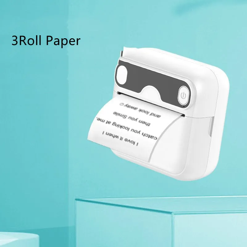 Portable Bluetooth thermal printer pocket size 85x54x44 mm with thermal paper rolls