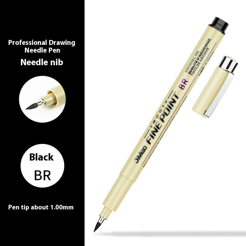 Waterproof needle pen with cartoon syringe design for drawing and writing
