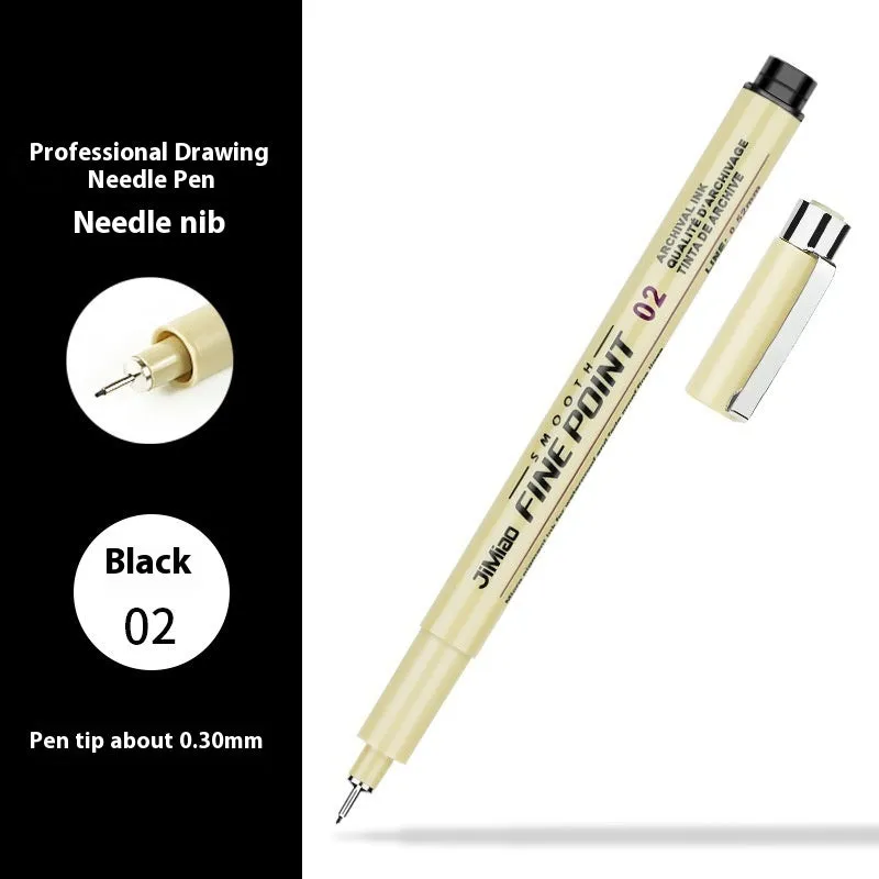 Waterproof needle pen with cartoon syringe design for drawing and writing