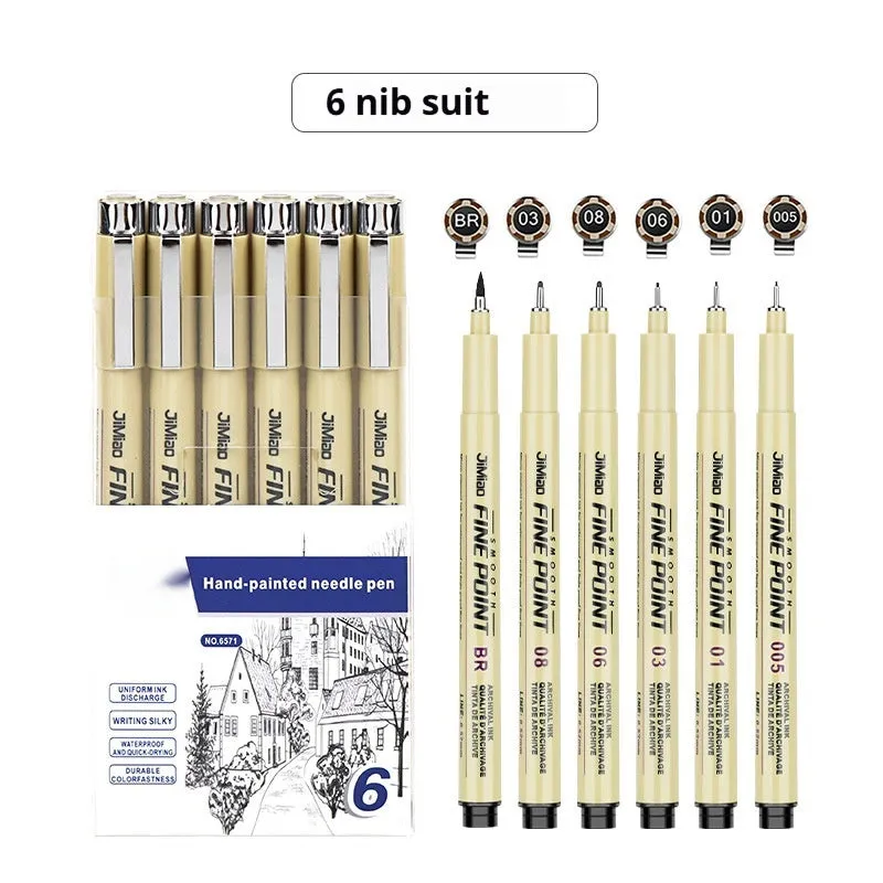 Waterproof needle pen with cartoon syringe design for drawing and writing