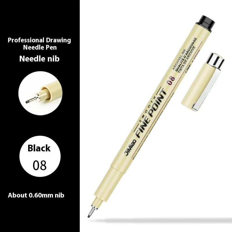 Waterproof needle pen with cartoon syringe design for drawing and writing