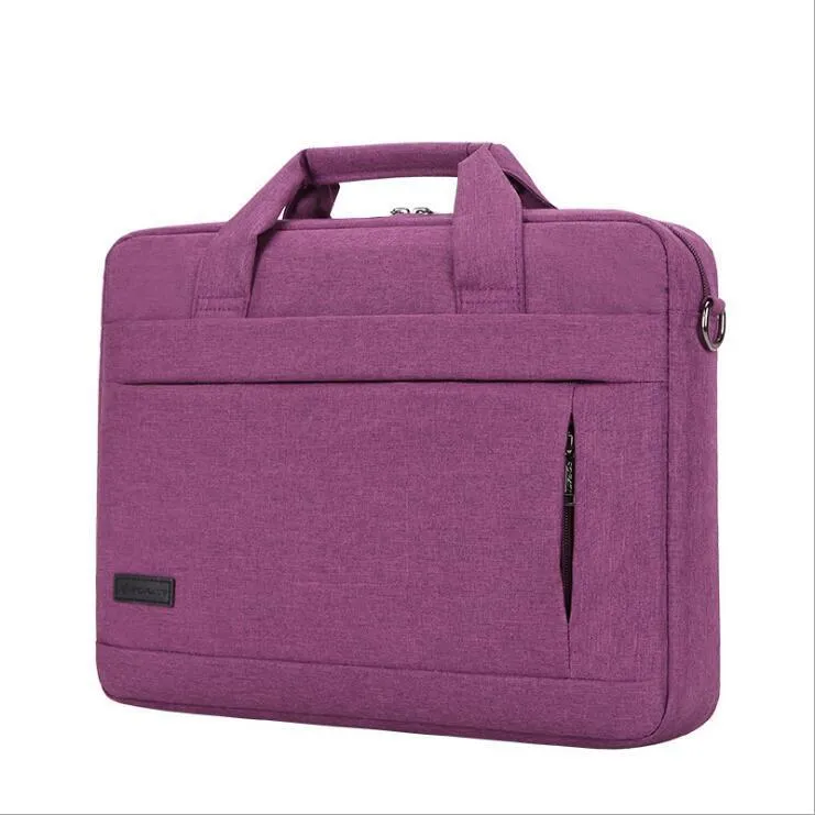 Shockproof one-shoulder laptop bag in Oxford cloth with zipper and soft handle, available in multiple colours and sizes