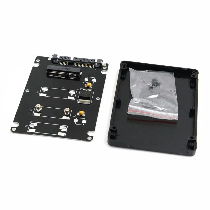 Black mSATA to SATA transfer box enclosure with 7mm thickness for notebook use