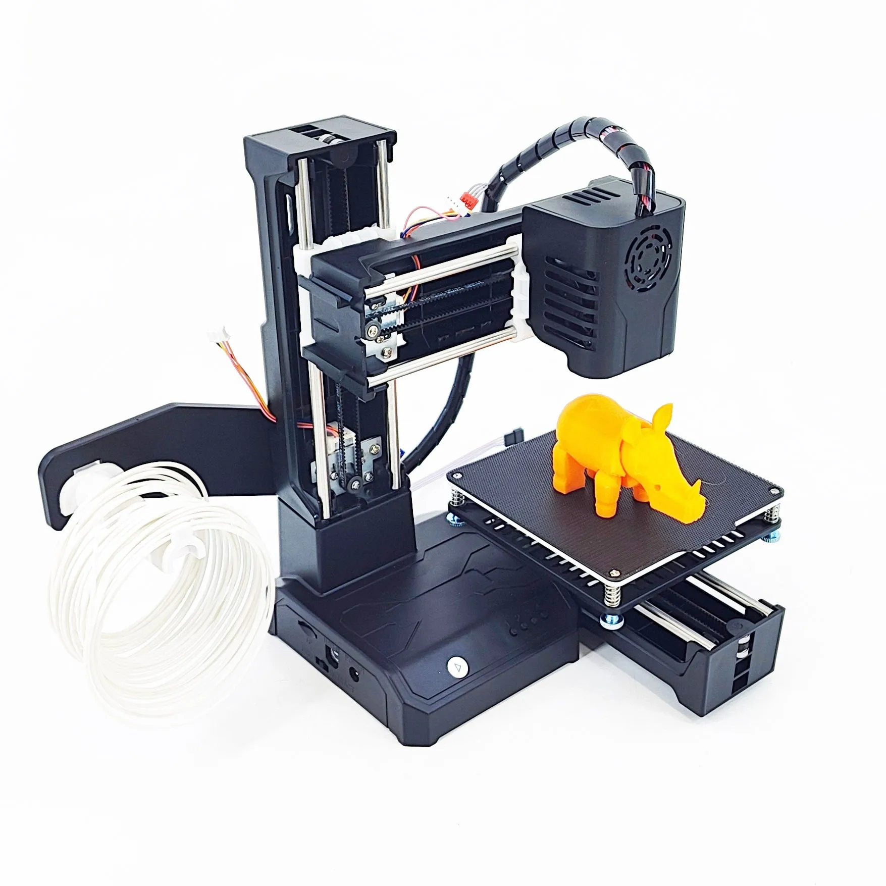K9 Mini 3D printer in black or blue colour with compact 100mm build area for educational toy printing