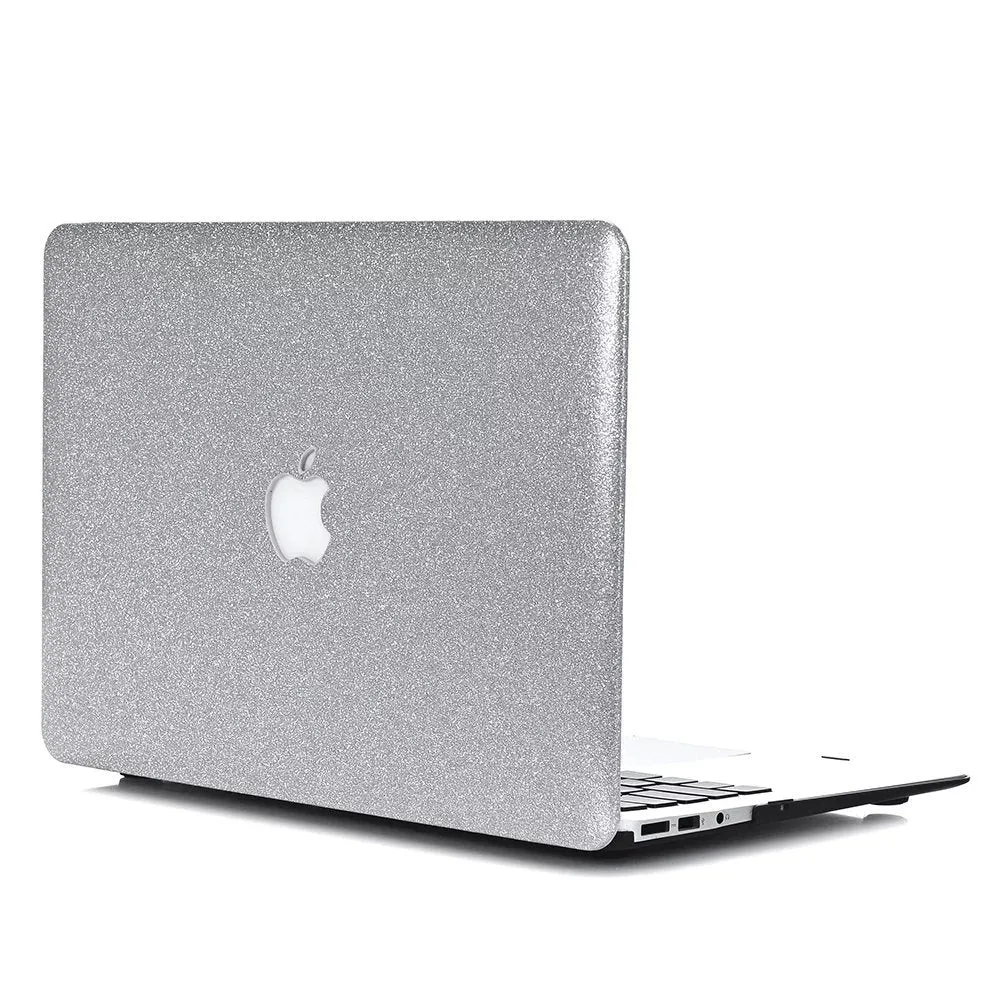 MacBook flash powder protective case with PC and imitation leather finish, Rose Gold colour, Plane style