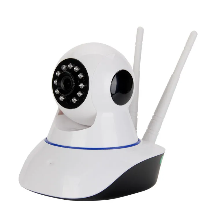 White plastic wireless indoor dome camera with 1080P HD lens on ceiling mount