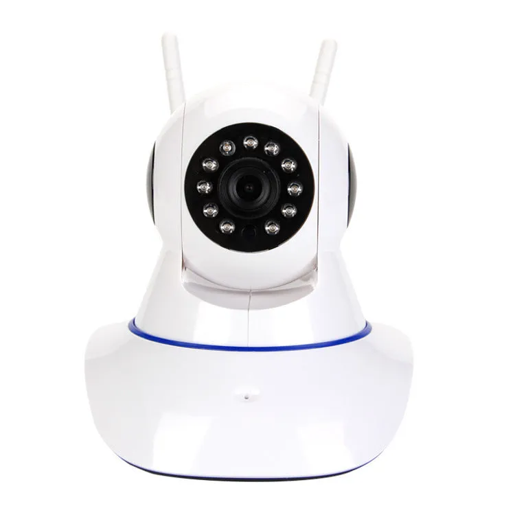 White plastic wireless indoor dome camera with 1080P HD lens on ceiling mount