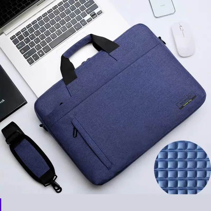 Nylon shoulder bag computer bag waterproof anti-theft in black for 15.6 inch laptop