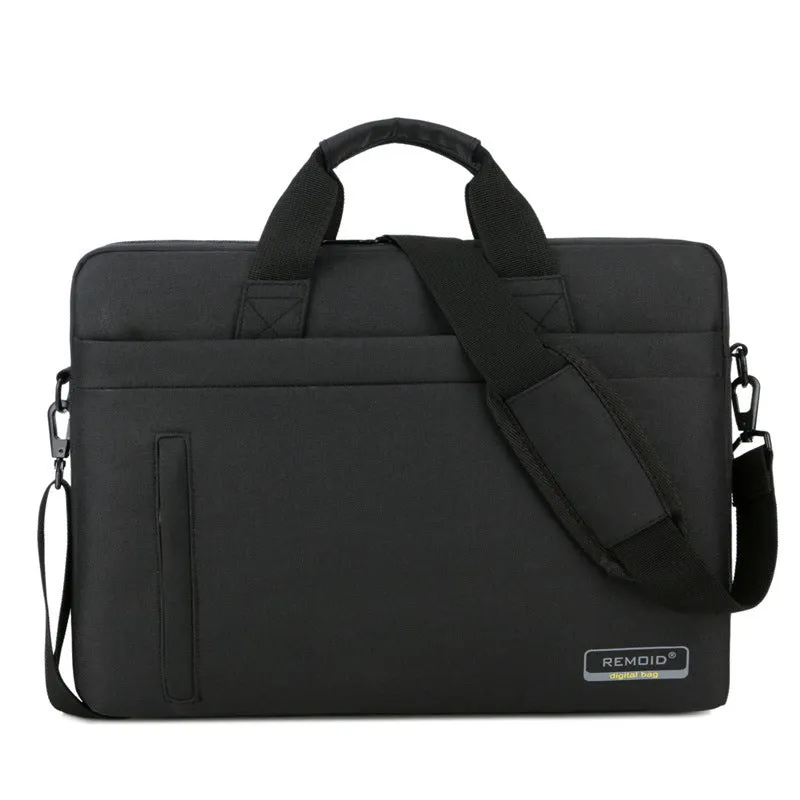 Nylon shoulder bag computer bag waterproof anti-theft in black for 15.6 inch laptop