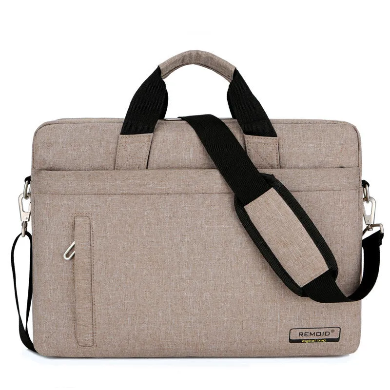 Nylon shoulder bag computer bag waterproof anti-theft in black for 15.6 inch laptop