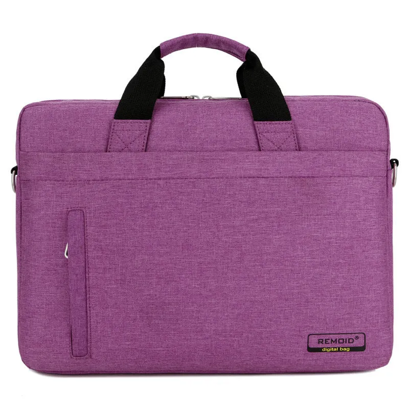 Nylon shoulder bag computer bag waterproof anti-theft in black for 15.6 inch laptop