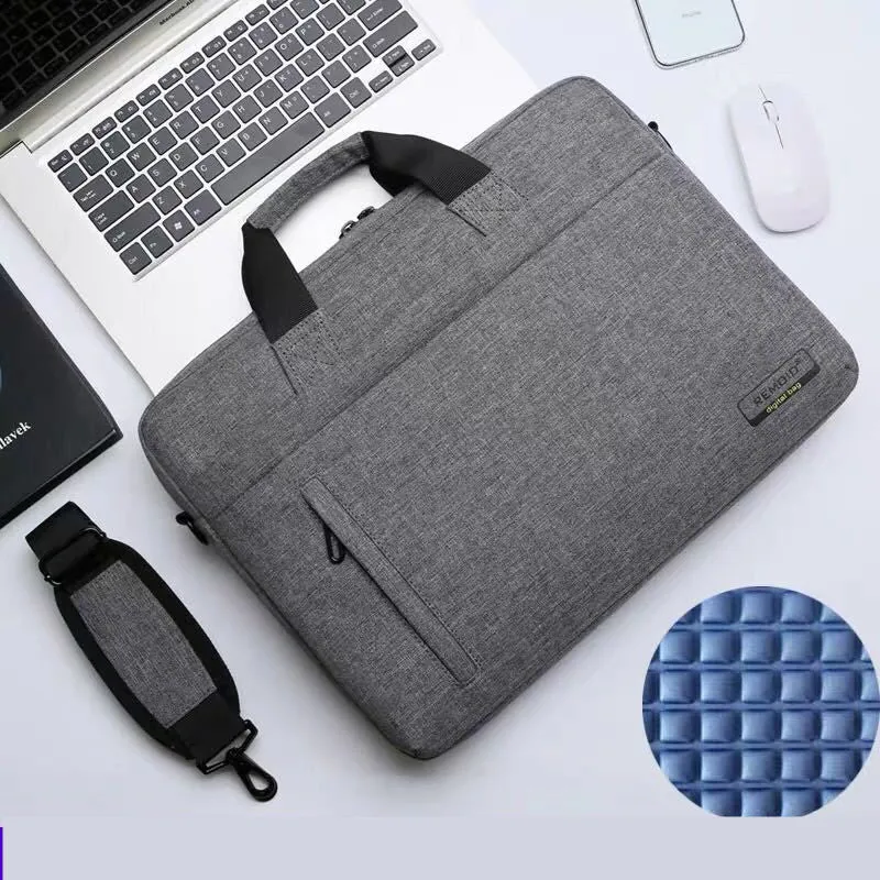 Nylon shoulder bag computer bag waterproof anti-theft in black for 15.6 inch laptop