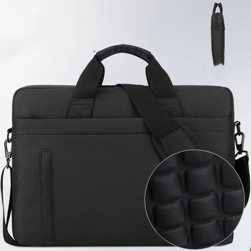 Nylon shoulder bag computer bag waterproof anti-theft in black for 15.6 inch laptop