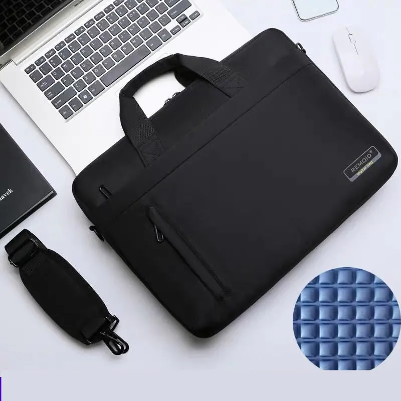 Nylon shoulder bag computer bag waterproof anti-theft in black for 15.6 inch laptop
