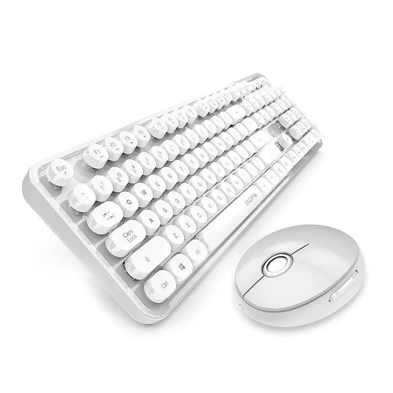 Wireless keyboard and mouse set in Sweet lipstick mixed colour with full-size layout and USB receiver