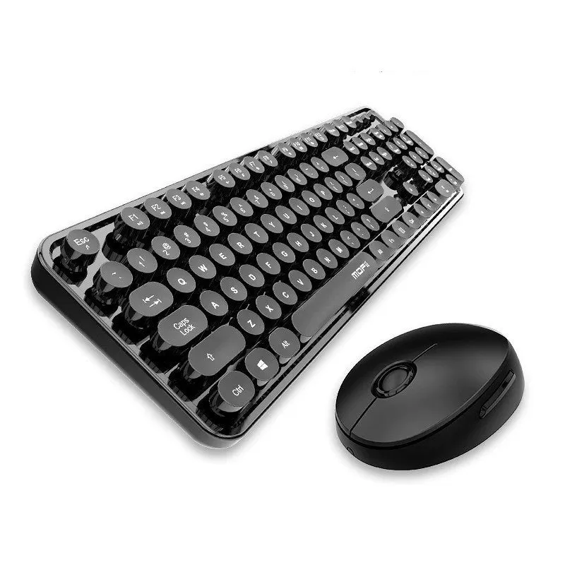 Wireless keyboard and mouse set in Sweet lipstick mixed colour with full-size layout and USB receiver
