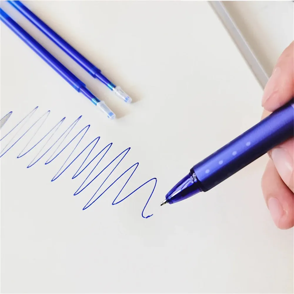 Hot Erasable Push Gel Pen with 0.5mm stainless steel nib in plastic casing.