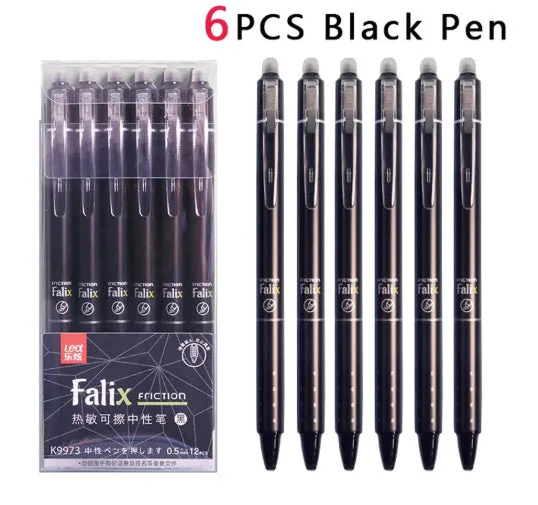Hot Erasable Push Gel Pen with 0.5mm stainless steel nib in plastic casing.