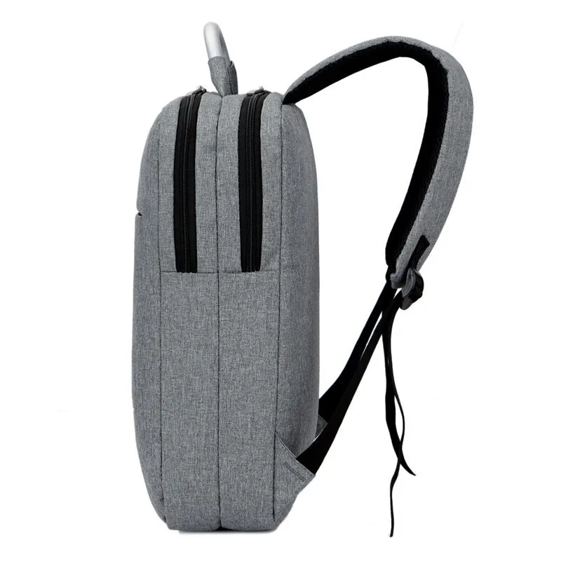 Waterproof casual business laptop bag with multiple compartments in black colour