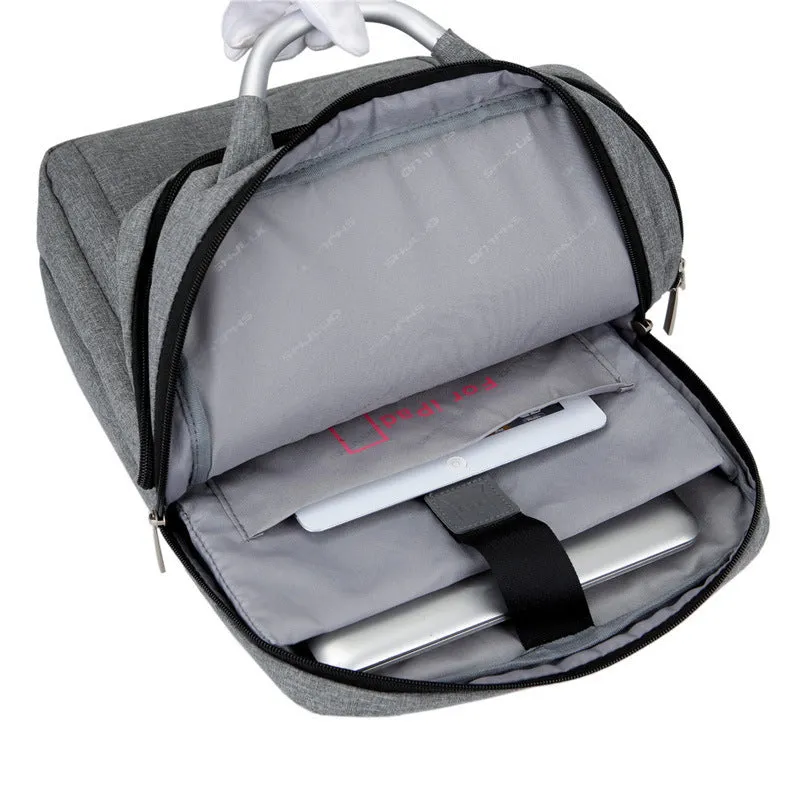 Waterproof casual business laptop bag with multiple compartments in black colour
