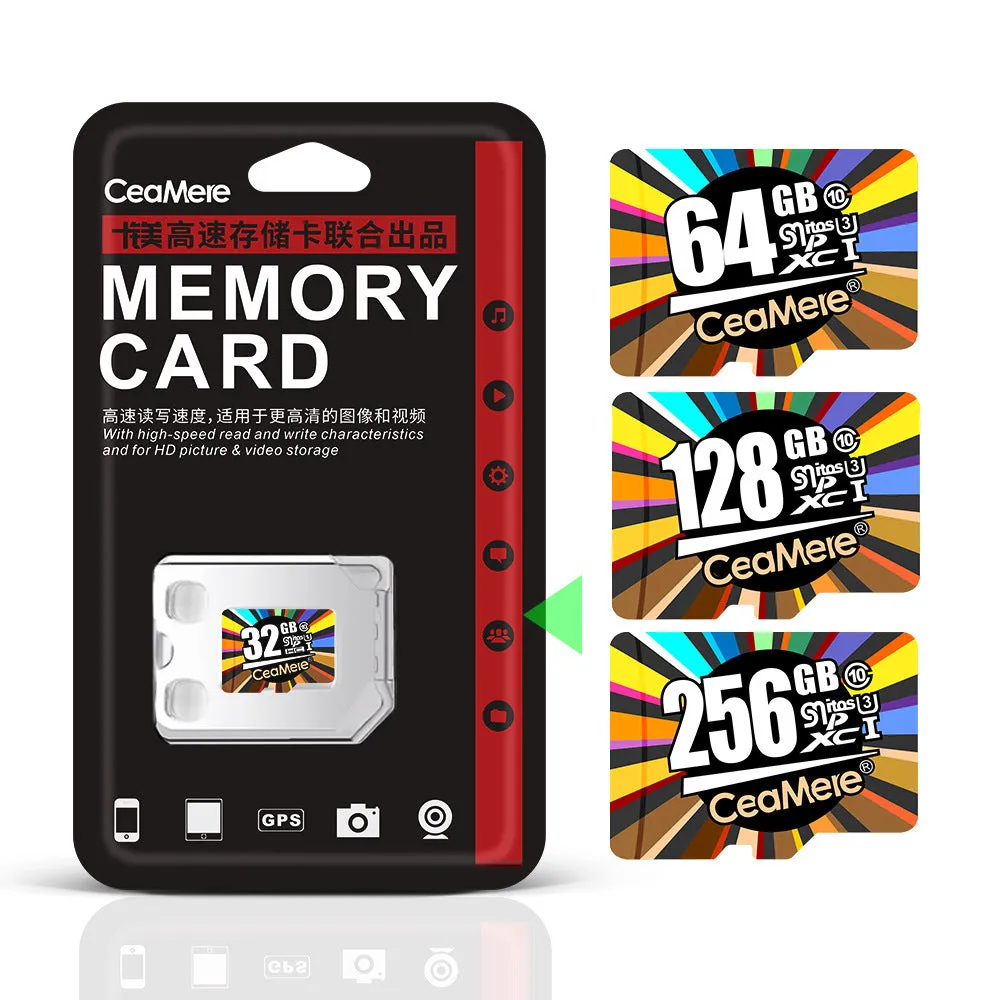 Mobile Phone Monitoring Memory Card Recorder High-Speed Class 10 Micro SD Card Compatible with Smartphones Tablets Dash Cam 8GB 16GB 32GB 64GB 128GB 256GB Capacity Options for Weddings Birthdays Festivals Housewarming Business Gifts Awards Commemorations