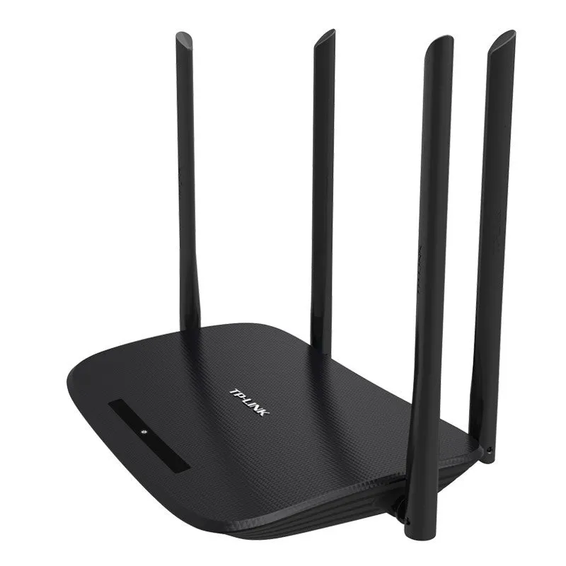 TP-Link dual band smart wireless router in white with four LAN ports and two antennas on a desk