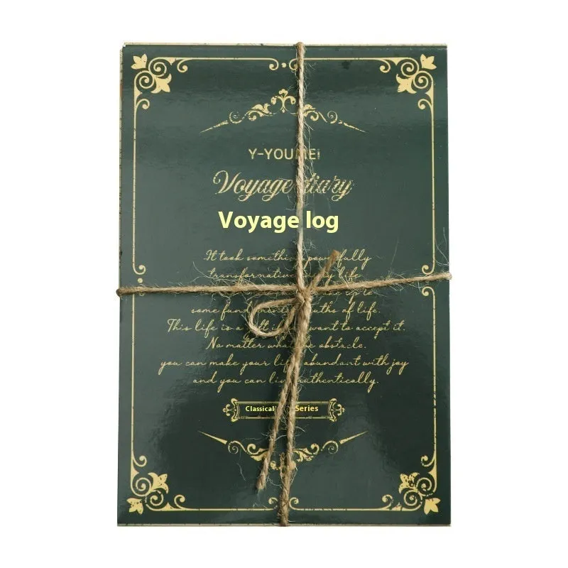 Retro literary notebook with classical letter design in six colour theme options