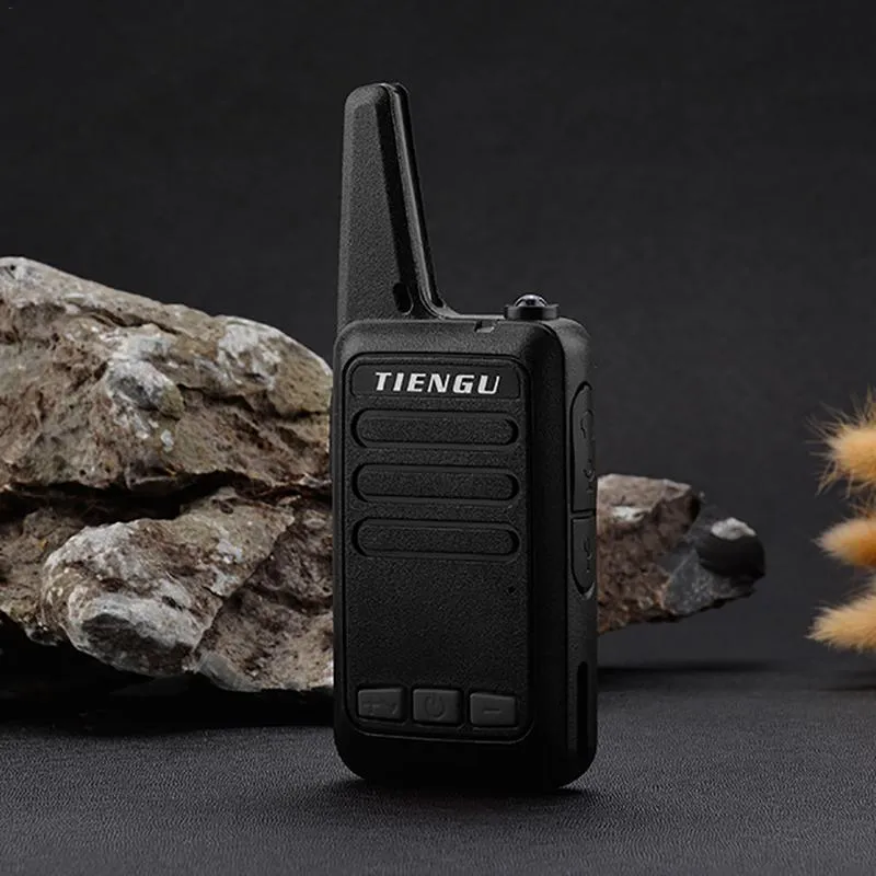TIENGU black wireless handheld radio intercom with LED flashlight and portable back clip