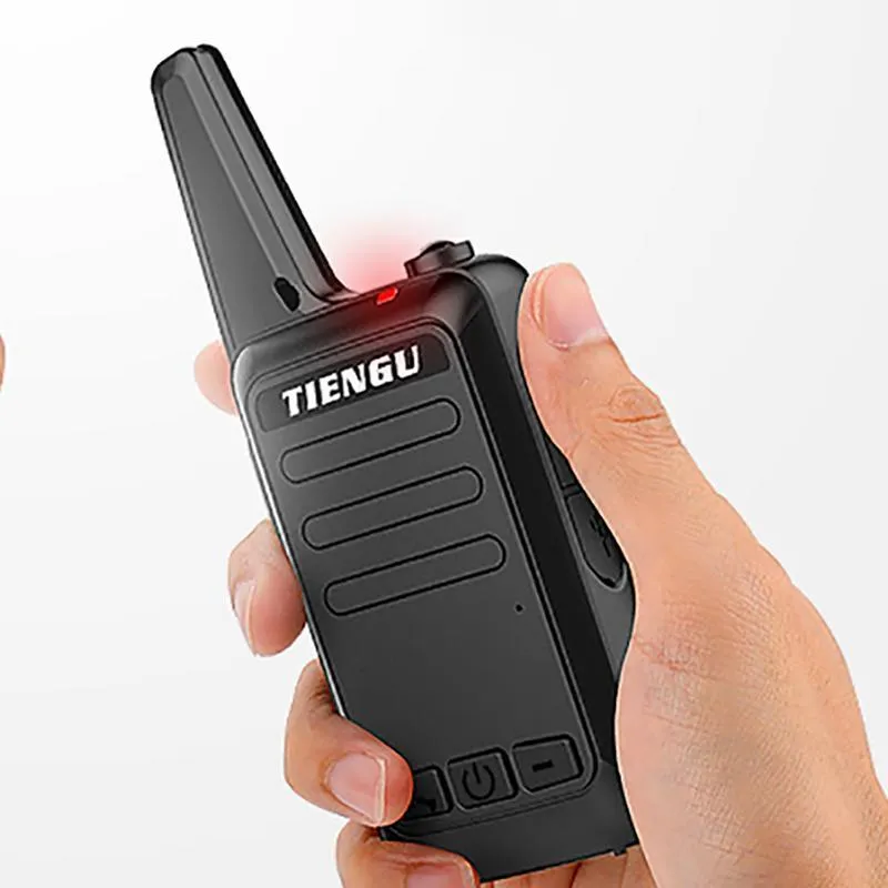 TIENGU black wireless handheld radio intercom with LED flashlight and portable back clip
