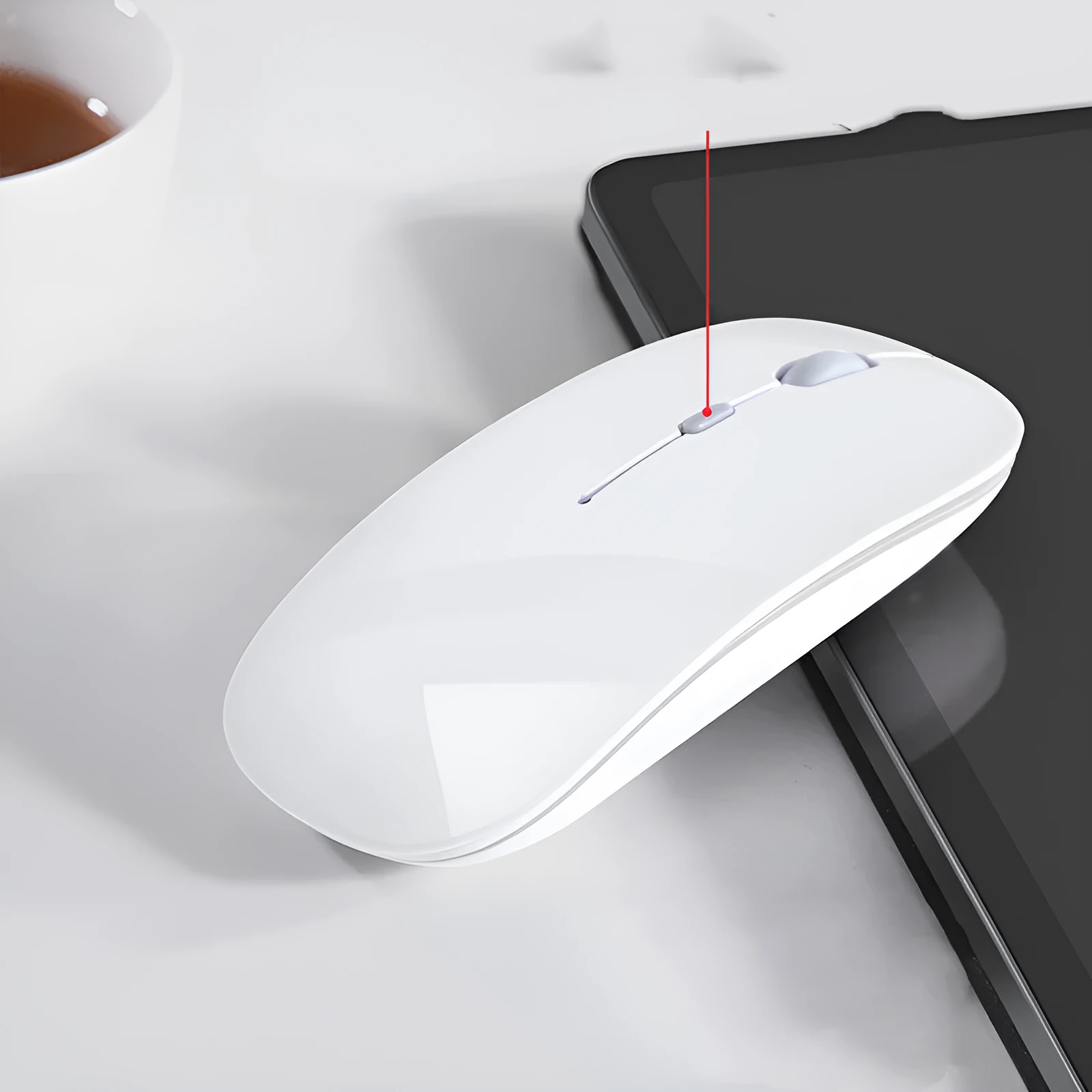 Wireless Bluetooth mouse in black compatible with Apple iPad and laptop with 1600dpi optical sensor