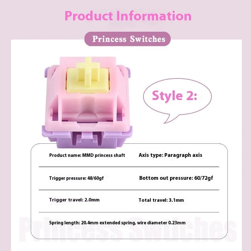 MMD Princess linear mechanical keyboard switch component for custom keyboard building