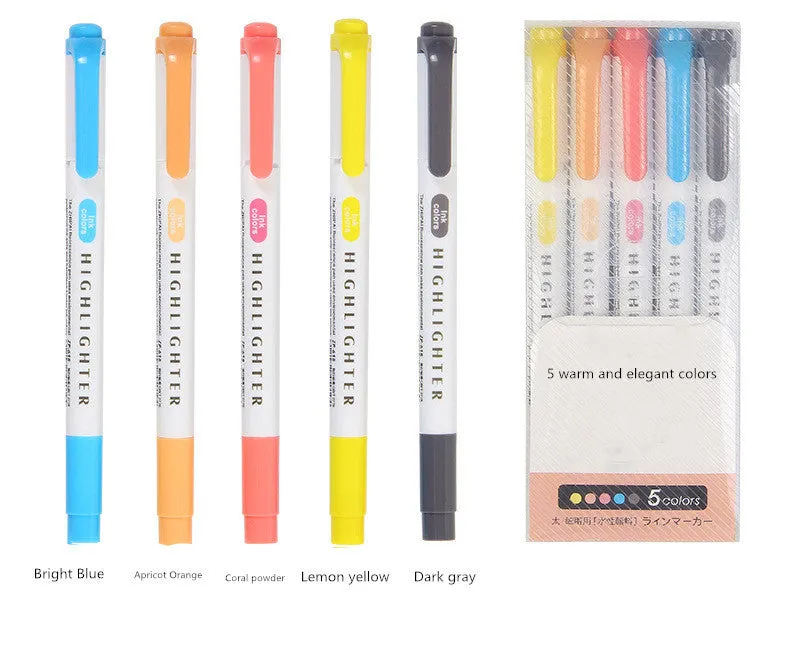 25 colour double head highlighter pen set in mildliner fluorescent colours for school and office use