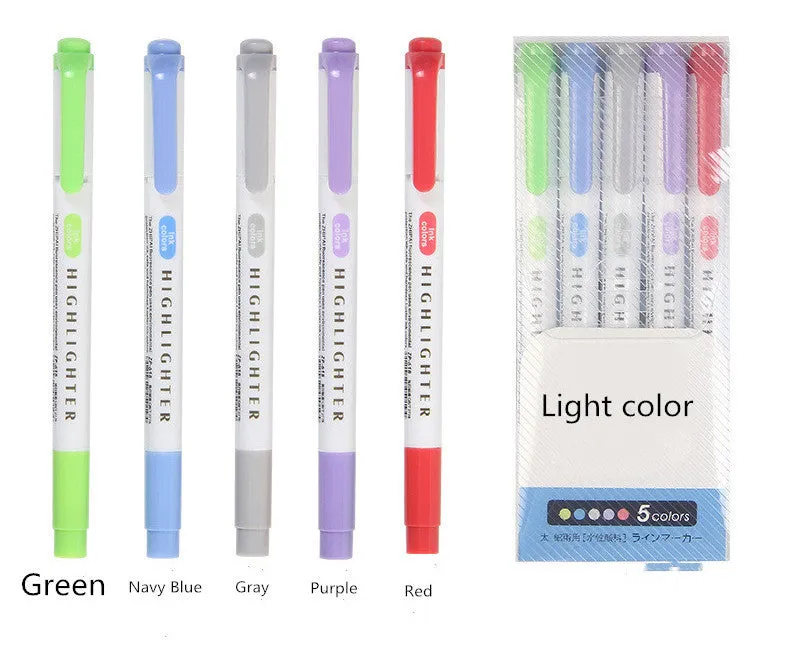 25 colour double head highlighter pen set in mildliner fluorescent colours for school and office use