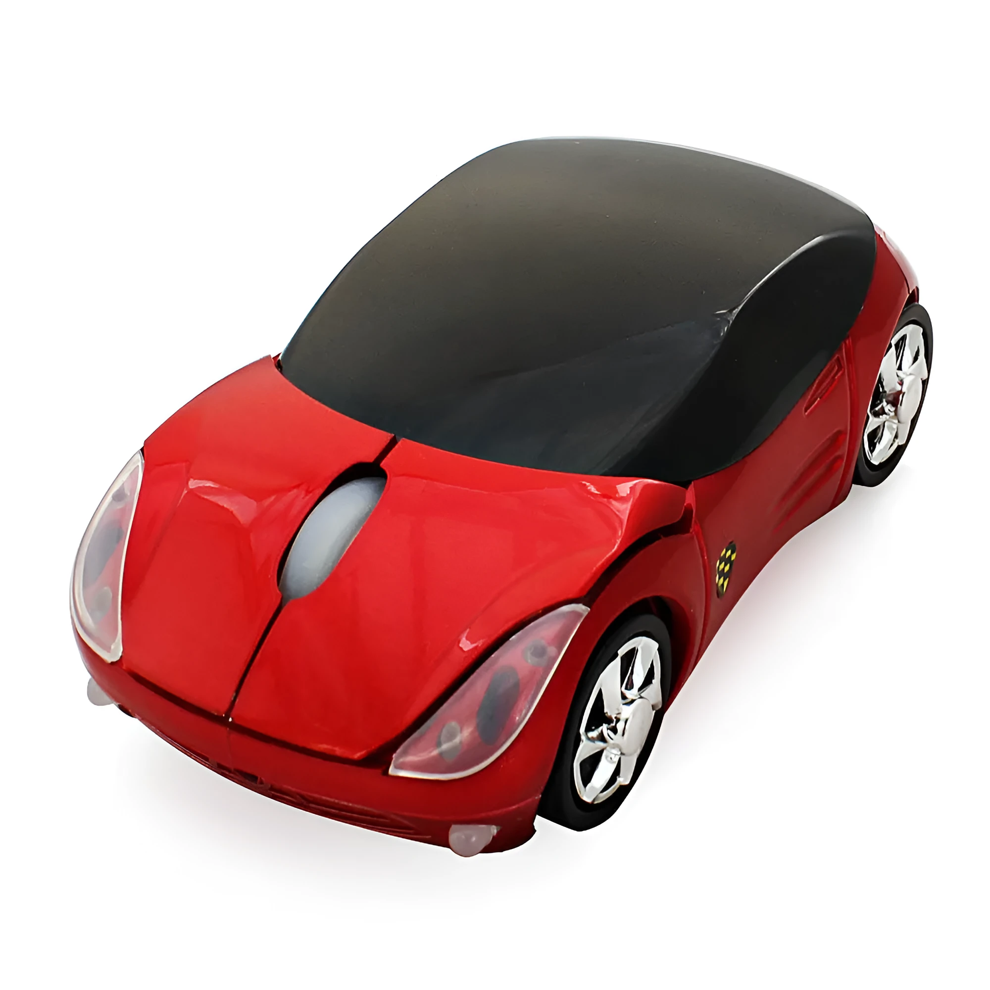 Wireless car mouse in pink compact design with USB receiver for notebook and desktop computers