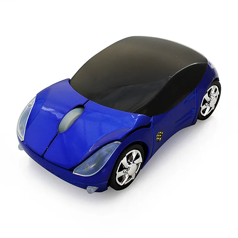 Wireless car mouse in pink compact design with USB receiver for notebook and desktop computers